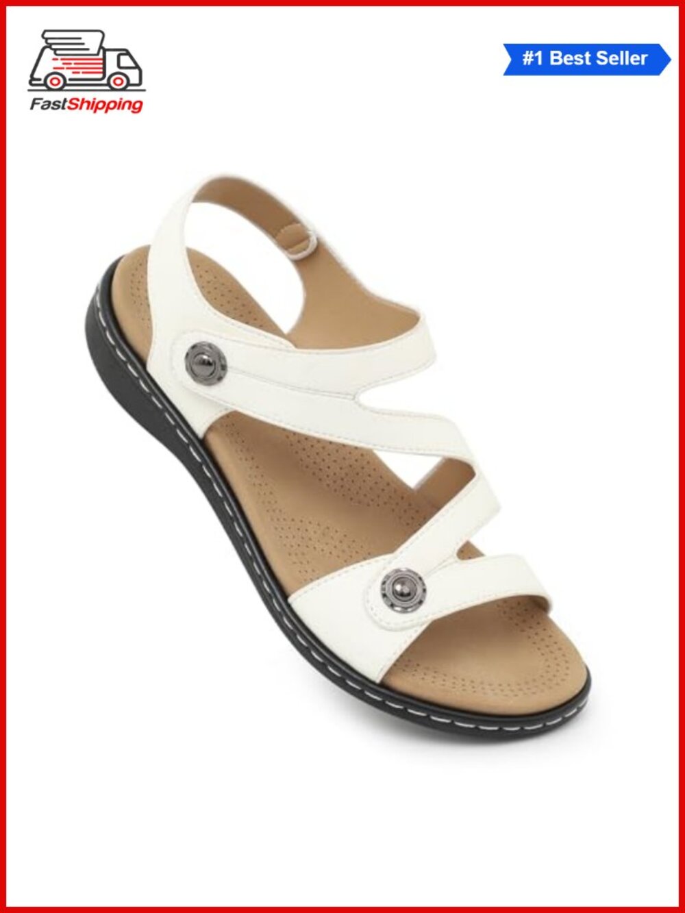 Strappy Flat Sandals for Women Arch Support Orthopedic Dressy